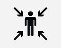 Evacuation Assembly Point Icon Emergency Gathering Location Safety Fire Escape Arrow Place Exit Shape Sign Symbol EPS Vector