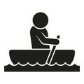 Evacuation flood icon simple vector. Rubber boat Royalty Free Stock Photo