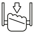 Evacuation handle icon outline vector. Pull help