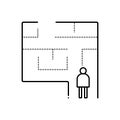 Black line icon for Evacuation, plan and egress Royalty Free Stock Photo