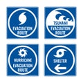 Evacuation route and shelter in case of tsunami or hurricane