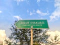 Evacuation Route sign English and Bahasa
