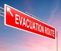 Evacuation route sign.