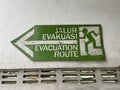 Evacuation Route Sign Royalty Free Stock Photo