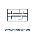 Evacuation Scheme outline icon. Thin line concept element from fire safety icons collection. Creative Evacuation Scheme icon for