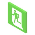 Evacuation sign icon isometric vector. Emergency exit