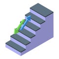 Evacuation stairs icon isometric vector. Emergency exit