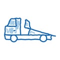 Evacuator Truck doodle icon hand drawn illustration