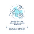 Evading natural or vaccine induced immunity concept icon