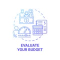 Evaluate budget concept icon Royalty Free Stock Photo