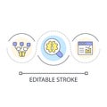 Evaluate hierarchy and findability loop concept icon Royalty Free Stock Photo