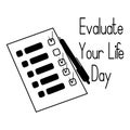 Evaluate Your Life Day, idea for poster, banner, flyer or postcard