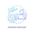 Evaluate your team blue gradient concept icon