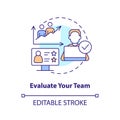 Evaluate your team concept icon