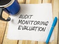 Evaluation, Business Audit Monitoring Motivational Words Quotes Royalty Free Stock Photo