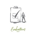 Evaluation, business, quality, service concept. Hand drawn isolated vector.