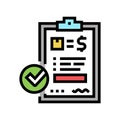 evaluation and contract color icon vector illustration