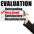 Evaluation form and hand check very good Royalty Free Stock Photo