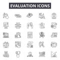 Evaluation line icons, signs, vector set, outline illustration concept