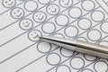 Evaluation paper with hand drawn smileys Royalty Free Stock Photo