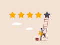 Evaluation rank concept. 5 stars rating review high quality and good business reputation, customer feedback or credit Royalty Free Stock Photo