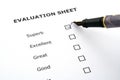 Evaluation sheet Royalty Free Stock Photo