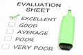 Evaluation sheet Royalty Free Stock Photo