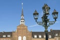 Evangelical Church and lamppost, city Goch