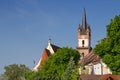 Evangelical church tower in Bistrita Royalty Free Stock Photo