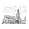 The Evangelical Lutheran cathedral. Riga, Latvia. Graphic sketch