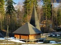 Evangelical-Reformed Mountain Church Klontal or Evangelisch-reformierte Bergkirche KlÃÂ¶ntal in the KlÃÂ¶ntal alpine valley