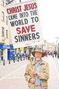 An Evangelist in Inverness. Royalty Free Stock Photo