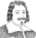 Evangelista Torricelli cartoon portrait, vector