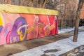 Evanston, IL/USA - 01-13-2019: Colorful inspirational message painted on cement wall