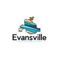 Evansville Indiana City Map Modern Creative Logo