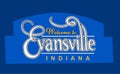 Evansville Indiana with blue background