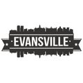 Evansville Indiana United States Of America Icon Vector Art Design Skyline Flat City Silhouette Editable Template