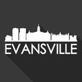 Evansville Indiana United States Of America USA Icon Vector Art Flat Shadow Design Skyline City Silhouette Black Background