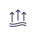 evaporation or evaporate line icon on white