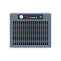 Evaporative cooler industry air fan conditioner vector. Power compressor unit condenser icon front view