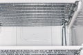 Evaporator of a household refrigerator freezer during unfreezing, selective focus Royalty Free Stock Photo