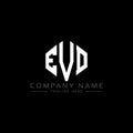 EVD letter logo design with polygon shape. EVD polygon and cube shape logo design. EVD hexagon vector logo template white and Royalty Free Stock Photo
