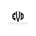 EVD letter logo design with polygon shape. EVD polygon and cube shape logo design. EVD hexagon vector logo template white and Royalty Free Stock Photo