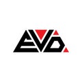 EVD triangle letter logo design with triangle shape. EVD triangle logo design monogram. EVD triangle vector logo template with red Royalty Free Stock Photo