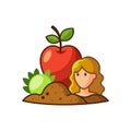Eve, Apple, Forbidden Fruit: A Vector Illustration Royalty Free Stock Photo