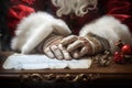 present merry christmas gift letter santa table holiday wish eve. Generative AI.