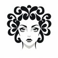 Evelyn: Minimalistic Black And White Face Tattoo Design