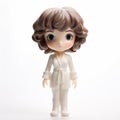 Evelyn: White Figure With Curly Hair In Mamiya Rb67 Style