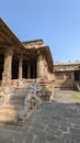 Even handrails have stone sculptures, Dharasuram, Tamil Nadu, India Royalty Free Stock Photo