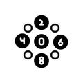 Black solid icon for Even, numbers and mathematics